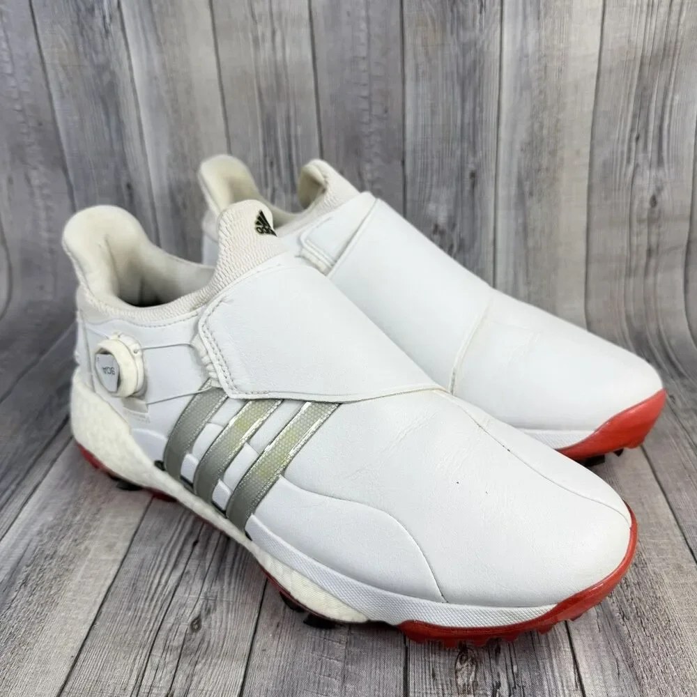 Adidas Tour 360 22 BOA Golf Shoes Men’s Size 10 White/Silver/Red GY5337